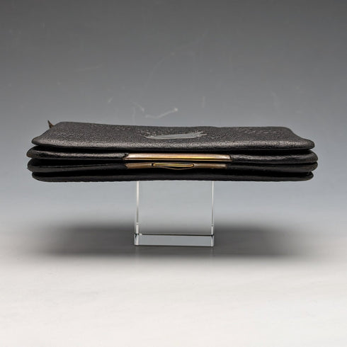 1910 年英國古董純銀裝飾黑色皮革皮夾 M Chapman